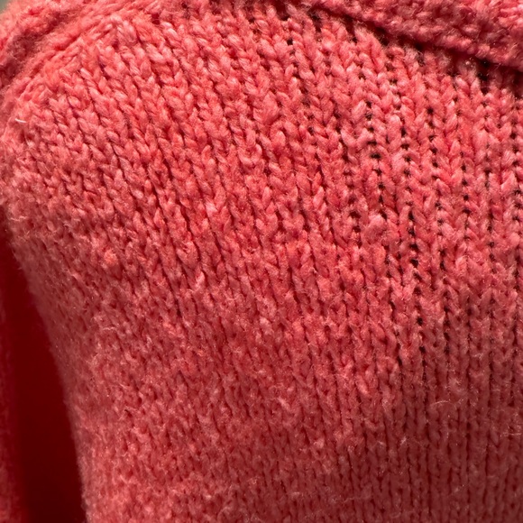Free People Slouchy Sweater, Coral, Size Large - Picture 4 of 5